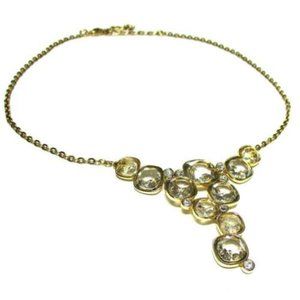 Swarovski Bijou Necklace Crystal Glass Gold 16"